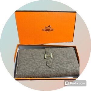 NEW Hermes Leather Long wallet